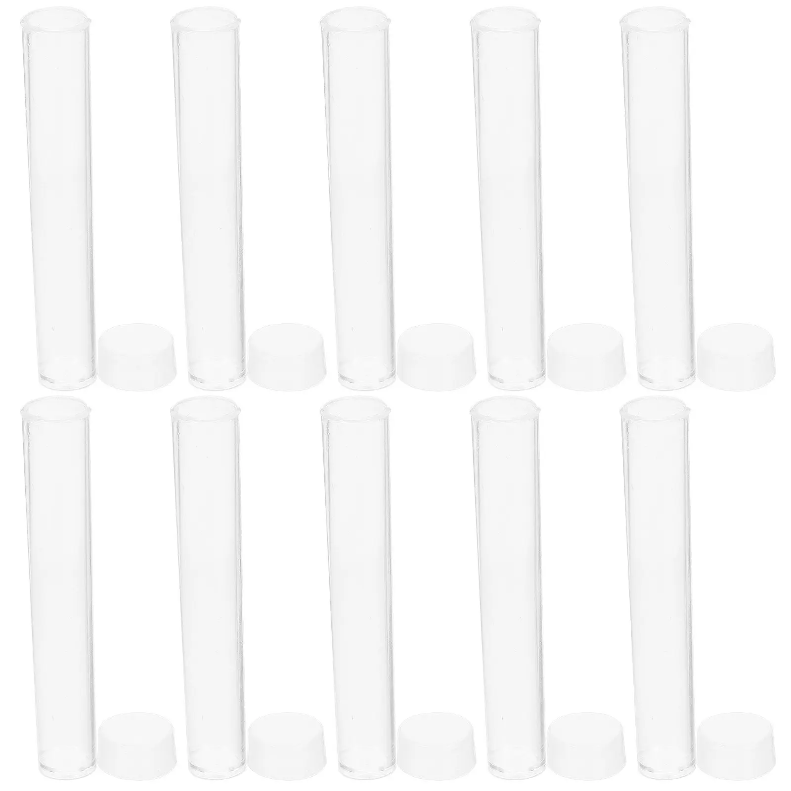 25Pcs Plastic Test Tube Laboratory Use Clear Test Tubes Leak Proof Lid Portable Small Transparent Multipurpose Storage
