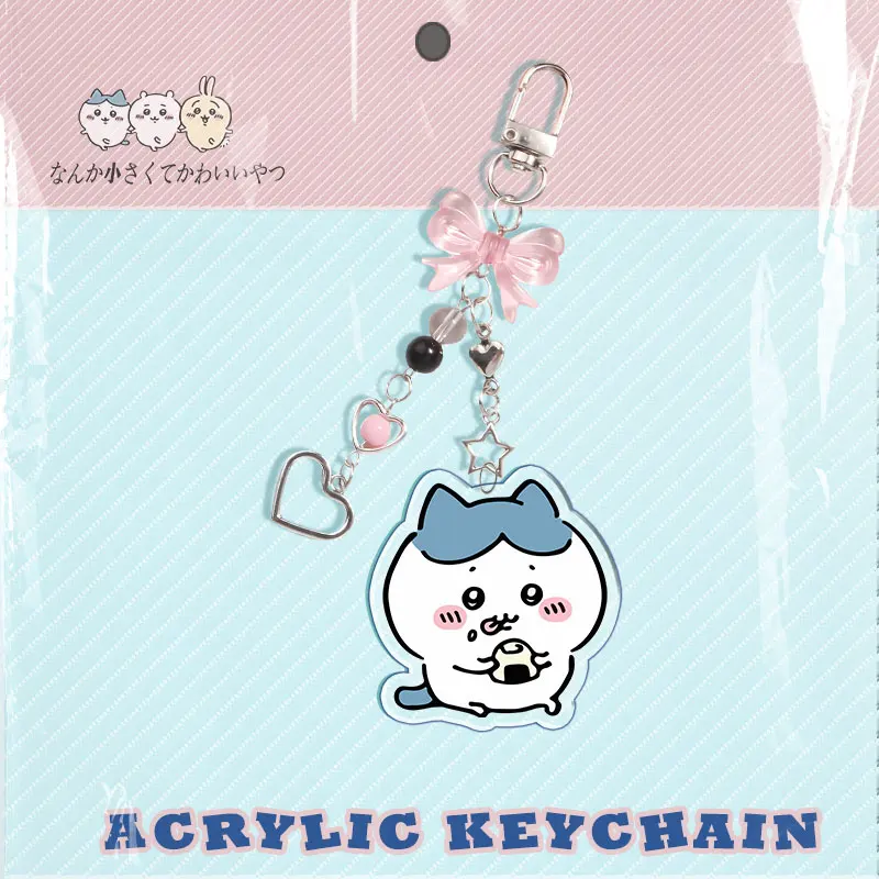 Chiikawa Schlüsselanhänger Acryl Anime Peripherie usagi Acryl Schleife Schlüsselanhänger Perlenschnur Niedlich Interessante Rucksack Anhänger Dekoration