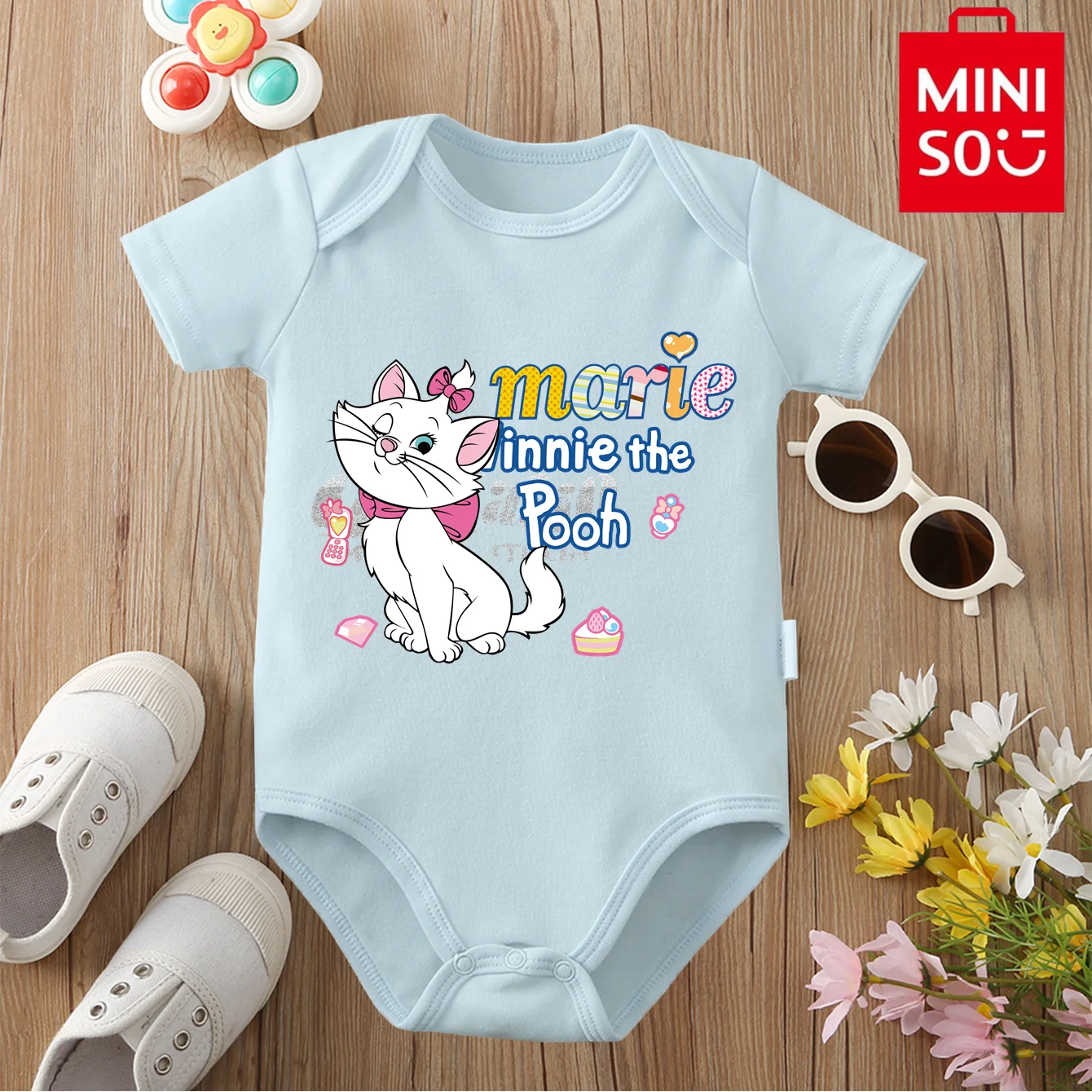 

MINISO Baby Clothe Onesie 100% Cotton Bodysuit Mickey Mouse Cute Cartoon Print for 0 To 12 Months Newborn Best Gift for The Baby