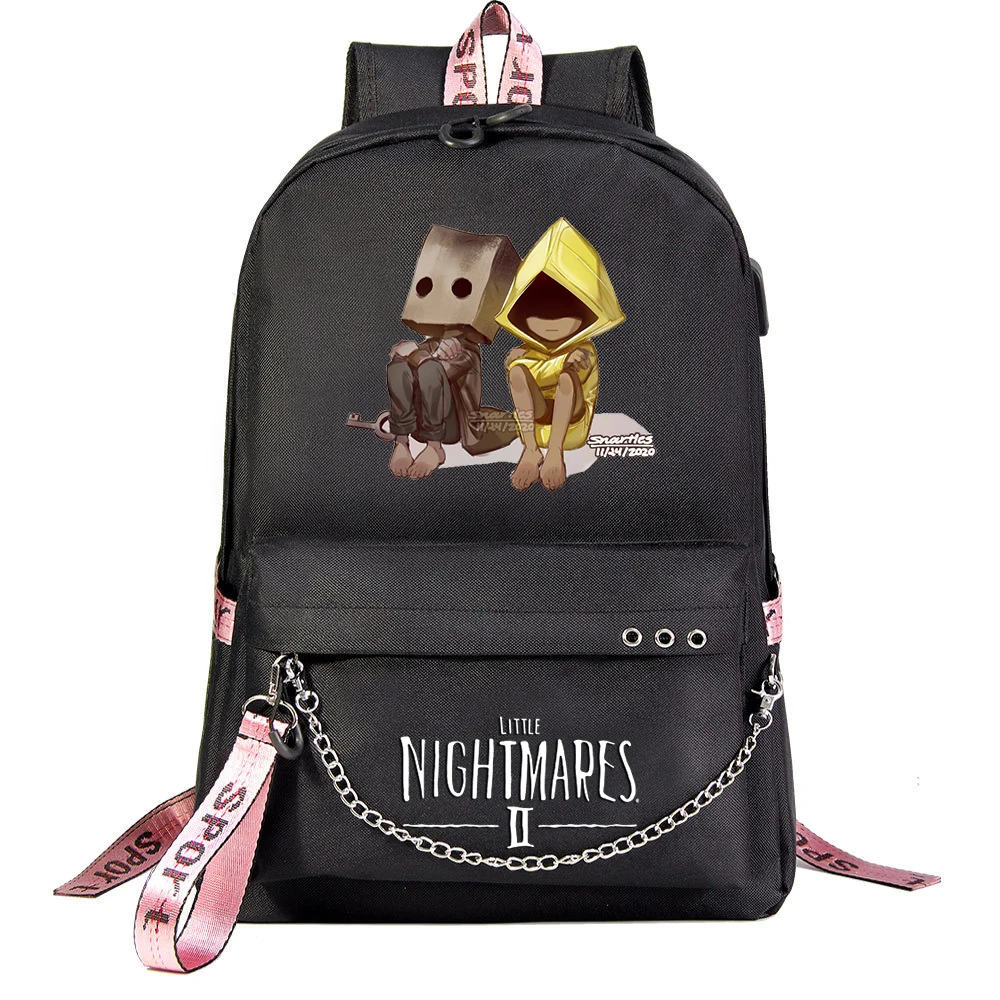 Cartoon Little Nightmares Backpack Students School Bag Women Men Causal Travel Laptop Backpack with Charging USB Teenager