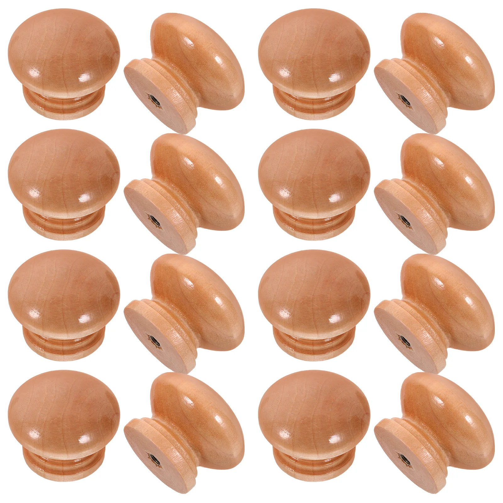 

Wooden Drawer Pulls Round Cabinet Knobs Furniture Wardrobe Cupboard Handles Natural Durable Longtime Use Easy Installation