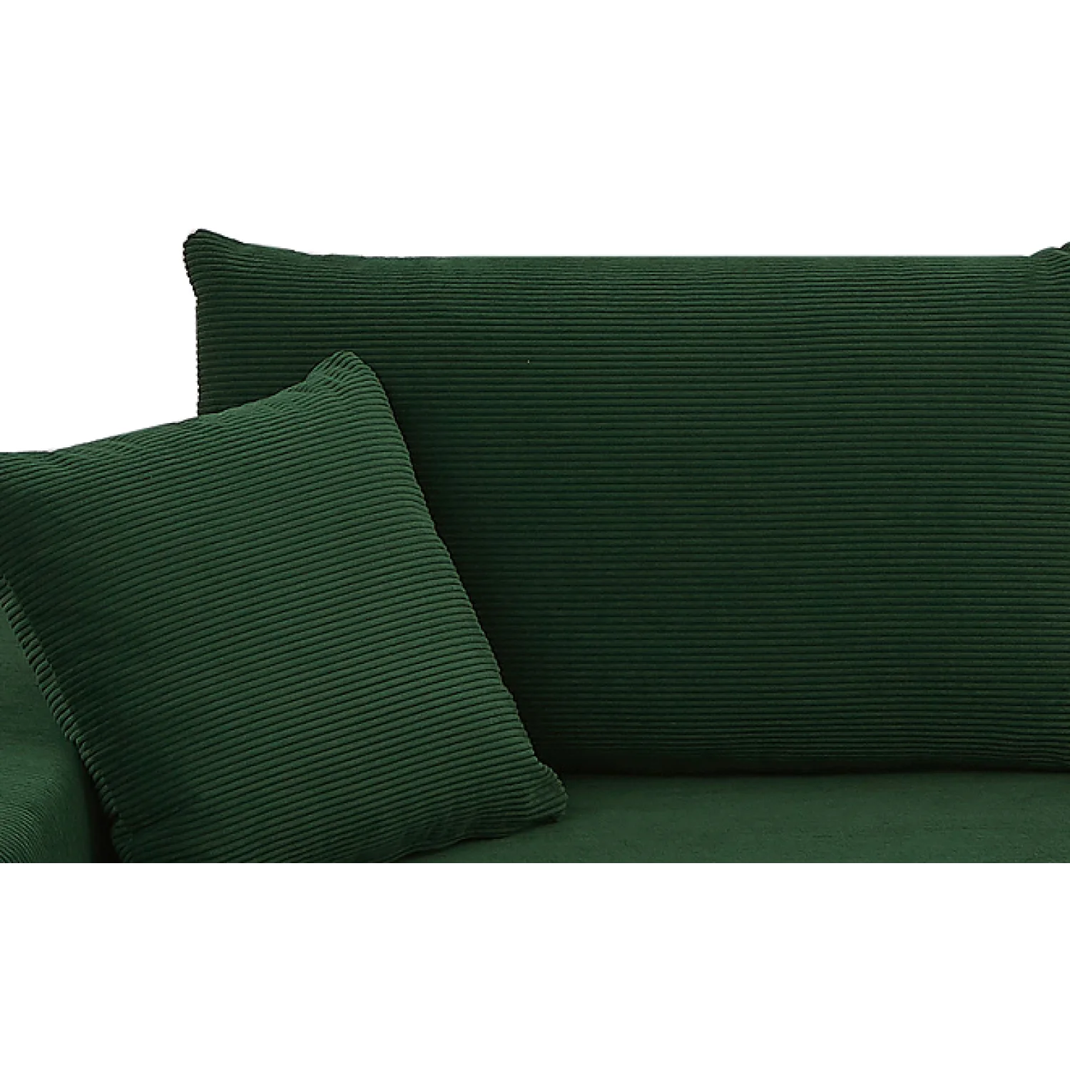 Sectional Sofa Set Cover, L-Shaped Corduroy Couch in Dark Green - 1 Chaise, 2 Sofa Seater