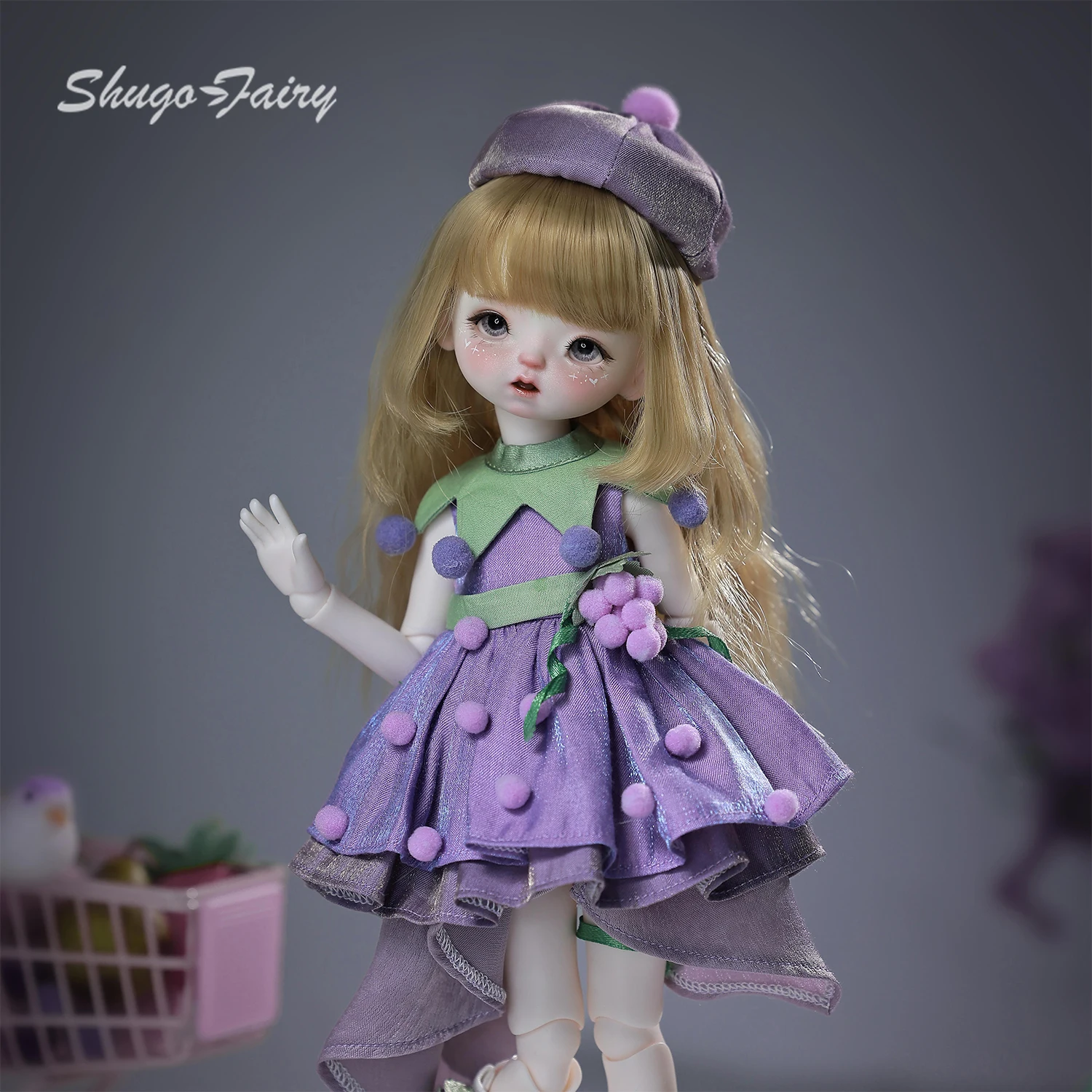 Qiqi A 1/6 poupée articulée boule visage de bébé violet règne princesse raisin doux Style Lolita coréen ShugaFairy poupées
