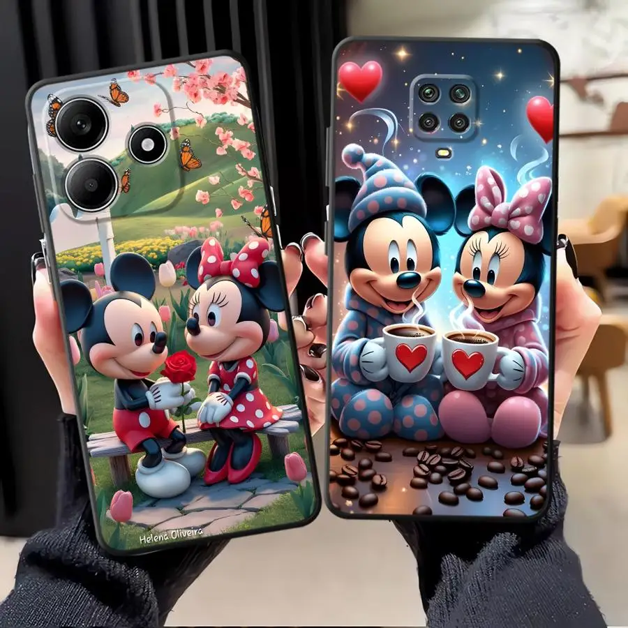 Funda para Xiaomi Redmi Note 10 9 8 Pro 11S 10S 11 13 12 Pro Plus 12S 9s funda trasera suave para teléfono Disney Mickey Minnie
