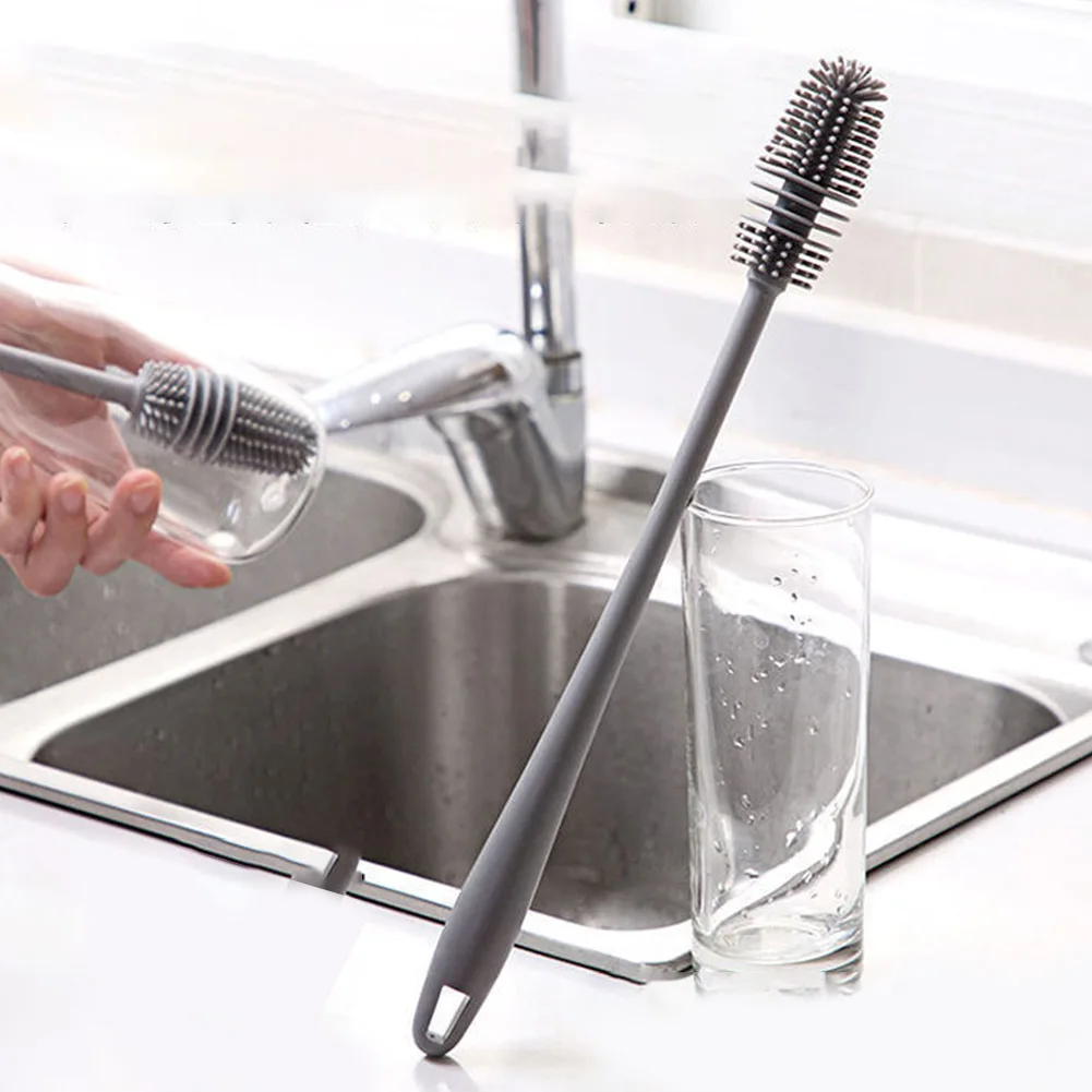 High Quality Material Replaceable Cleaning Brush Kitchen Supplies Reliable Silicone Convenient Hot Sale 32x3cm