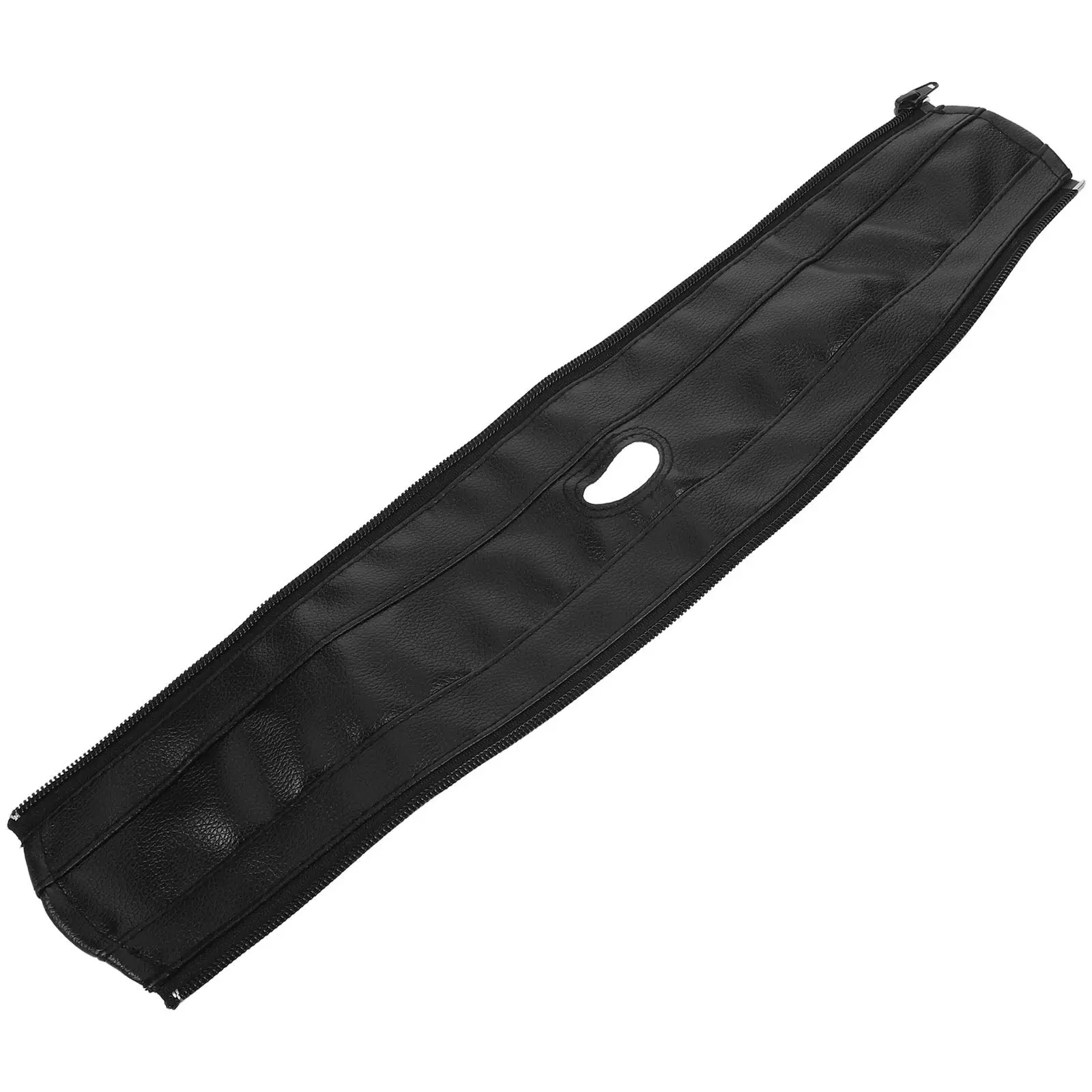 Stroller Handlebar Cover Black PU Material Universal Replacement Sleeve for Baby Strollers Zipper Closure Wear Resistant