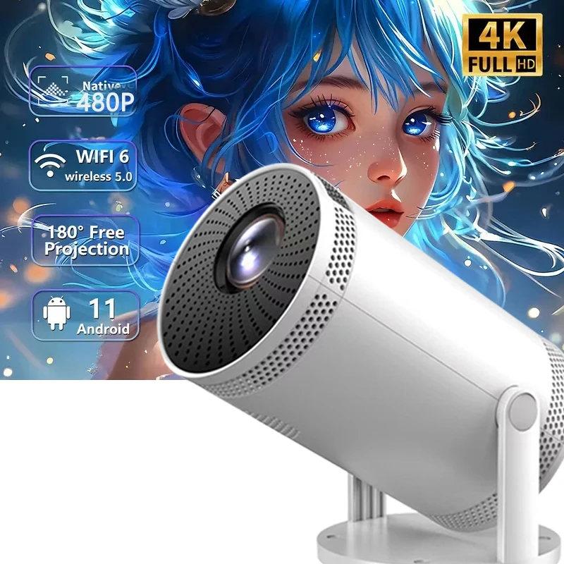 FY300 Proyector Portátil Nativo 480P 100ANSI, Corrección Auto Keystone, 180 °   Giratorio, para cine en casa, oficina, juegos