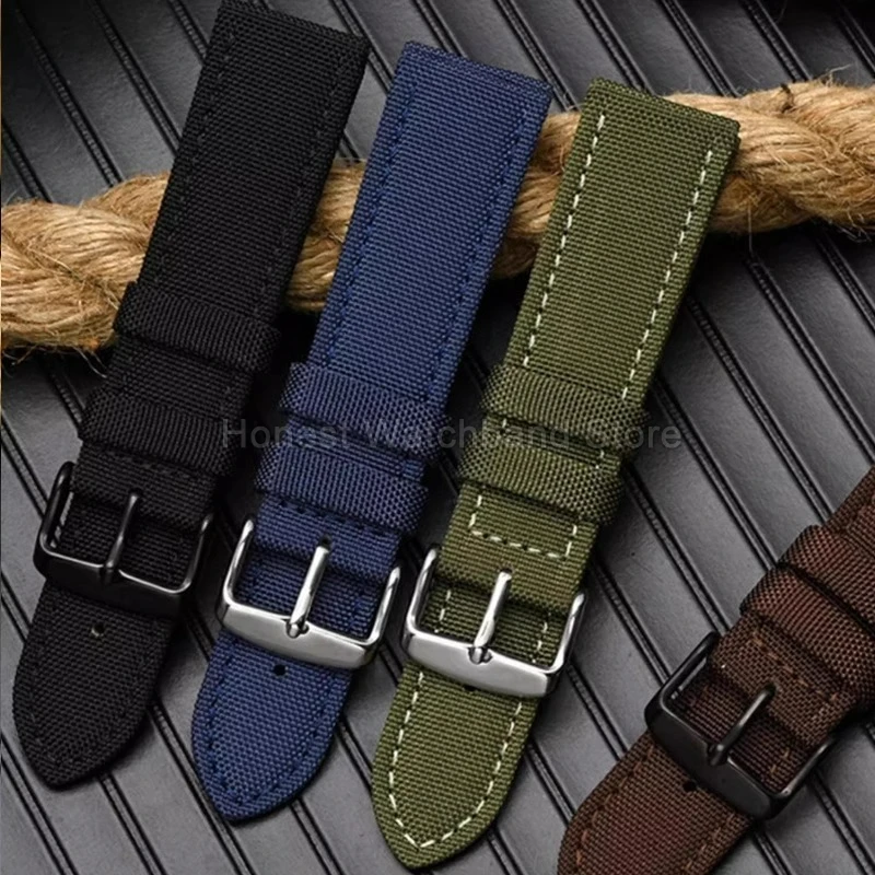 Exquisite Lightweight Nylon Watchband Comfortable-wearing 20 22 24mm for Omega Tissot Citizen Stain-Resistant Anti-Pilling Strap