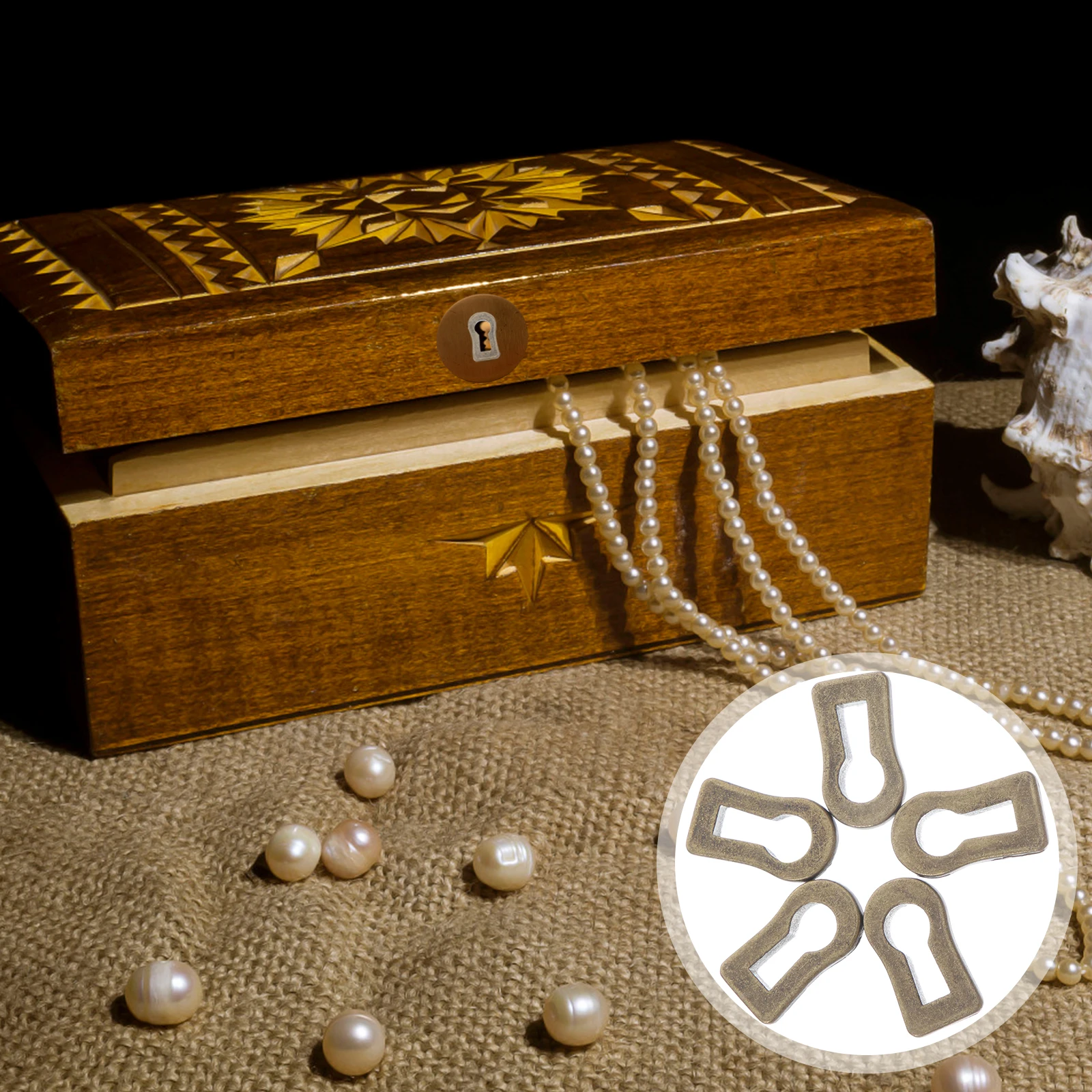 

10pcs Furniture Hardware Keyhole Covers Zinc Alloy Finish Decorative Insert Plates For Cabinet Dresser Drawer Desk Metal