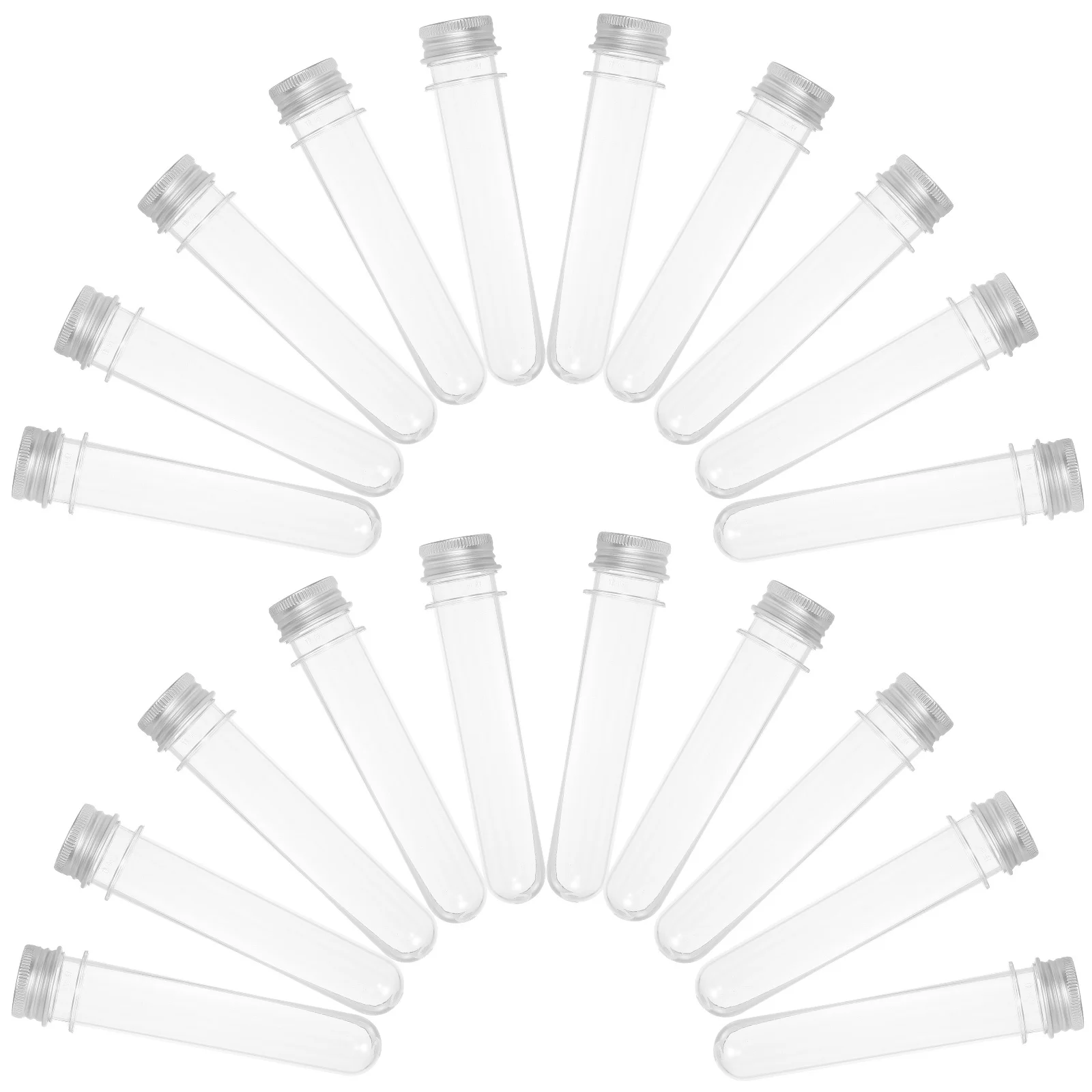 20 Stuks Doorzichtige Plastic Reageerbuizen 45Ml Huisdier Cilindrische Containers Schroefdoppen Voor Wetenschapsexperimenten Hydrocultuur Planten Opslag