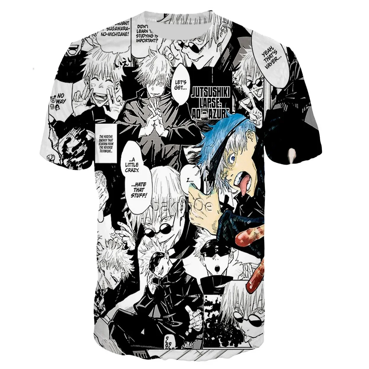 2024 estate Jujutsu Kaisen Satoru Gojo stampato Mens personalizzazione magliette di alta qualità girocollo t-shirt uomo donna Casual top