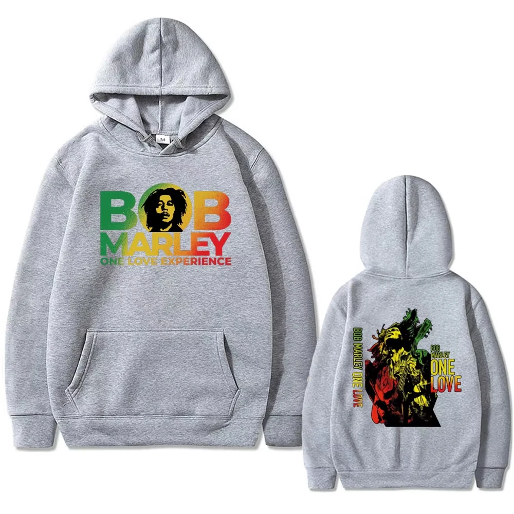 الريغي المنشأ بوب مارلي ألبوم الحب واحد جرافيك هوديي ملابس رجالية كلاسيكية خمر هوديس الذكور القطن السترة #3