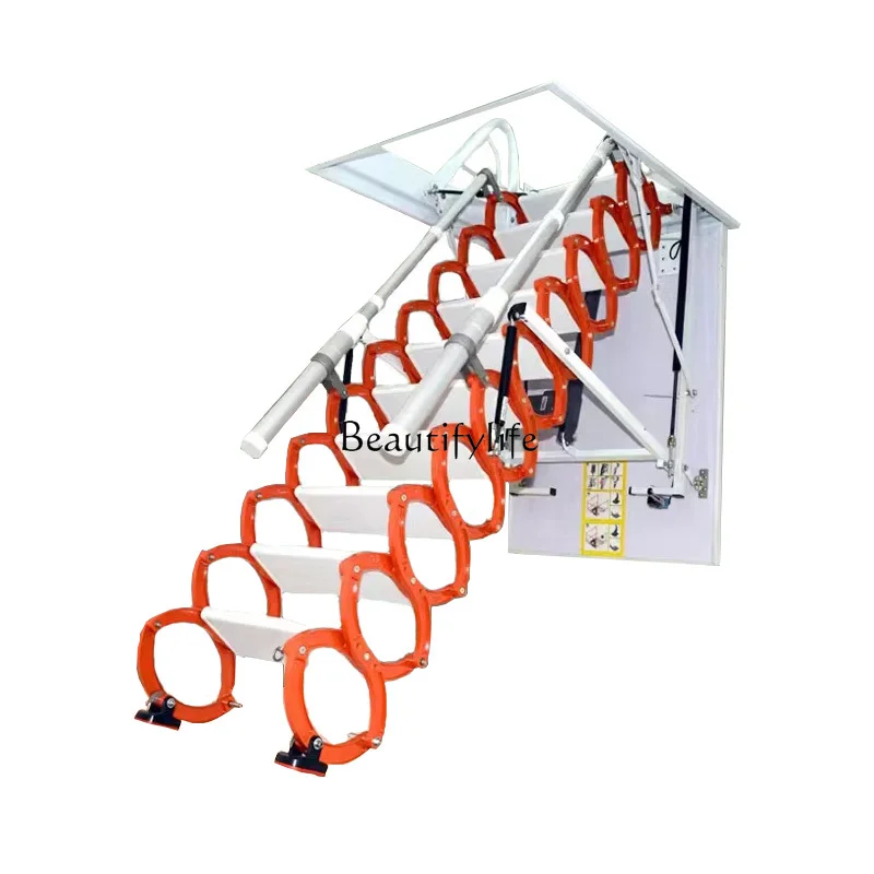 

1Telescopic stairs Indoor household folding lift thickened stairs