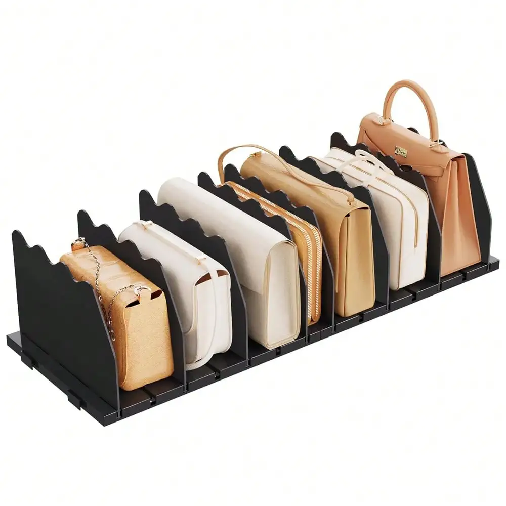 SPACEKEEPER Shelf Divider For Closet,Adjustable Wallet Organizer, Handbag Organizer, Storage Organizer, Bathro