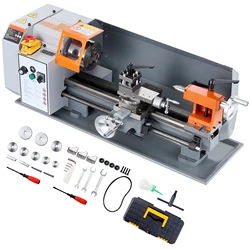 SucceBuy Metal Lathe Machine 7.87''x13.78'' 50-2500RPM Continuously Variable Speed 600W with Tool Box for Processing Precision Work