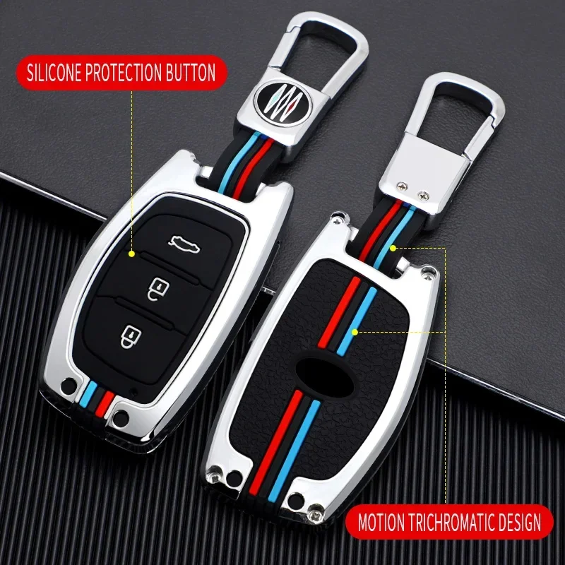 Zinc Alloy + Silicone Car Key Case Cover Fob Holder for Hyundai Tucson Santa Fe Rena Sonata Elantra Creta Ix35 Ix45 I10 I30 I40