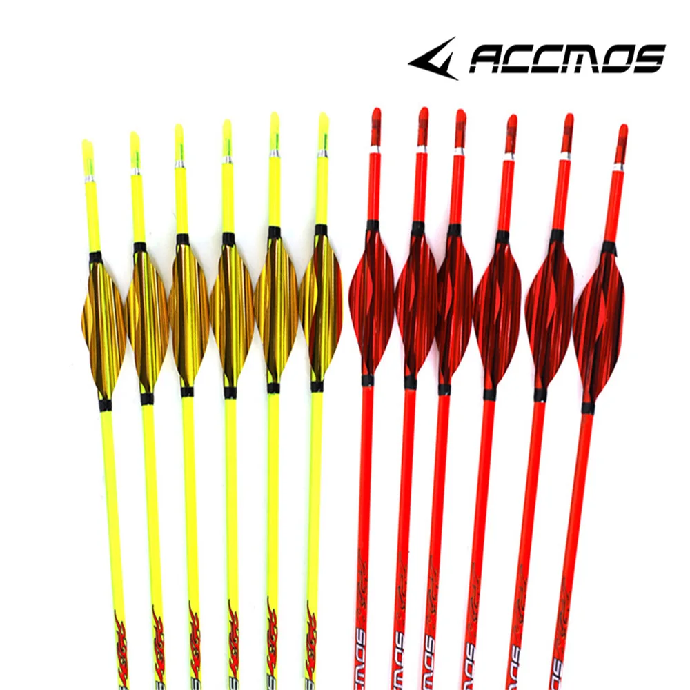 12pc Pure Carbon ID4.2mm  Arrow Spine 400/1000 Shaft 32inch with Feather for Compound/Recurve/Traditional Bow Shooting