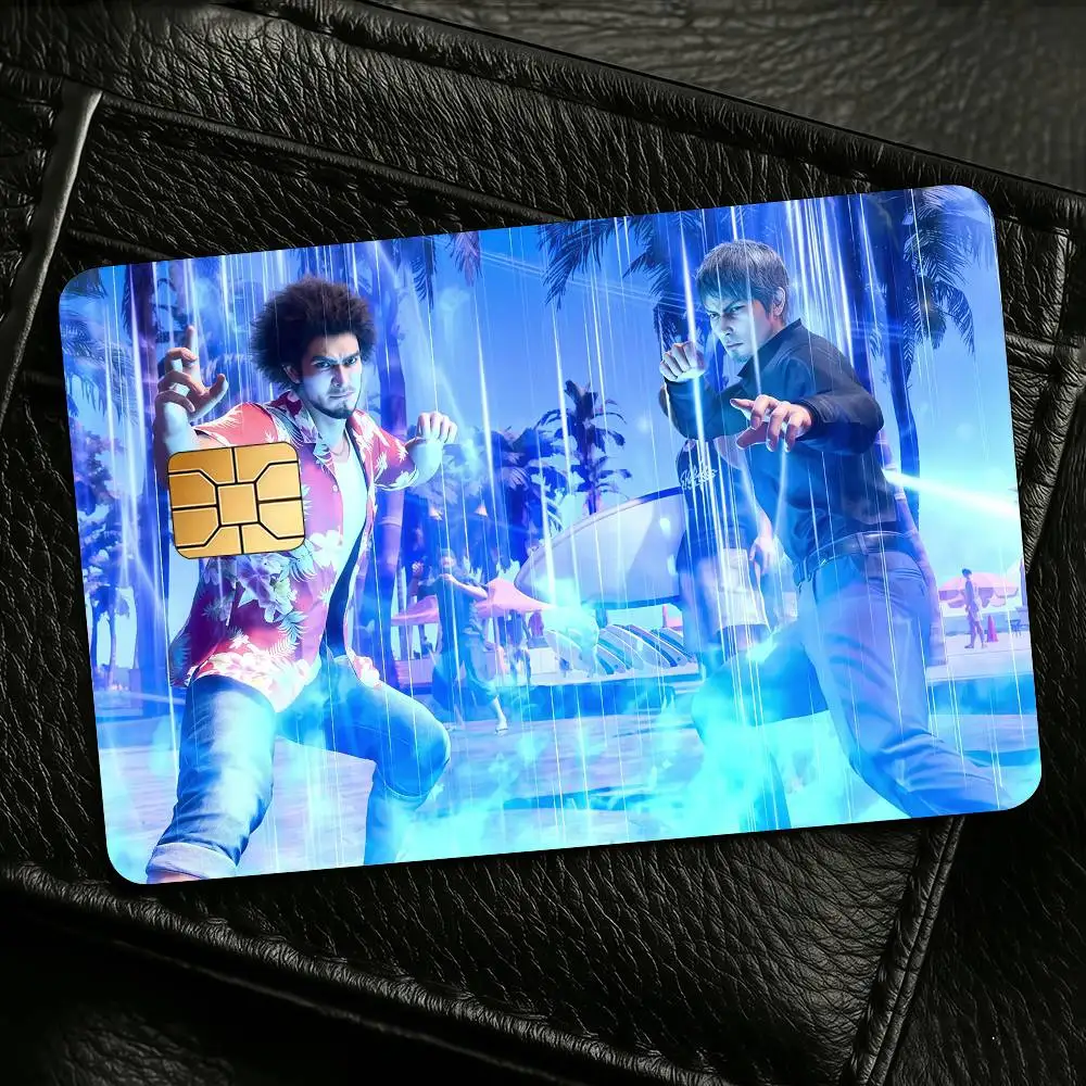 Anime Y-Yakuza Like A D-Dragon Credit Skin Cover Card Stickers 4PCS Film Bus Pass Front Decoration Bank Debit Waterproof