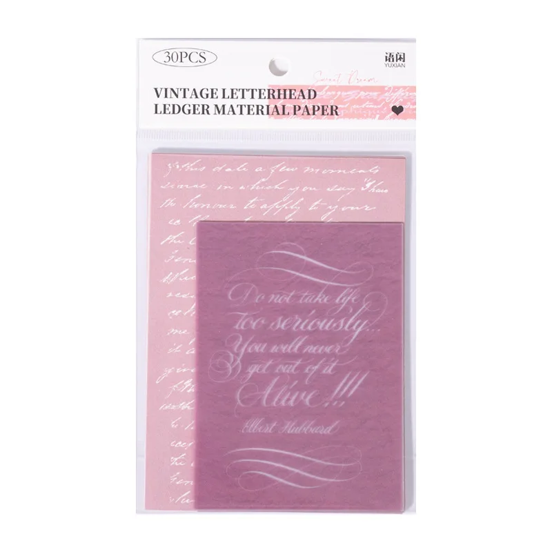 Cabeça de letra vintage Memo Pads Scrapbooking Cartões Retro Background Decoração Papel, Lixo Diário Material, 30pcs por lote