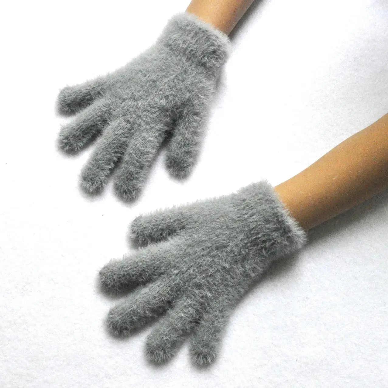 Neue Warme 3-6 Jahre Alte Kinder Handschuhe Winter Baby Faux Zobel Solide Verdickte Plüsch Pelzigen Volle Finger Fäustlinge herbst Hand Wärmer