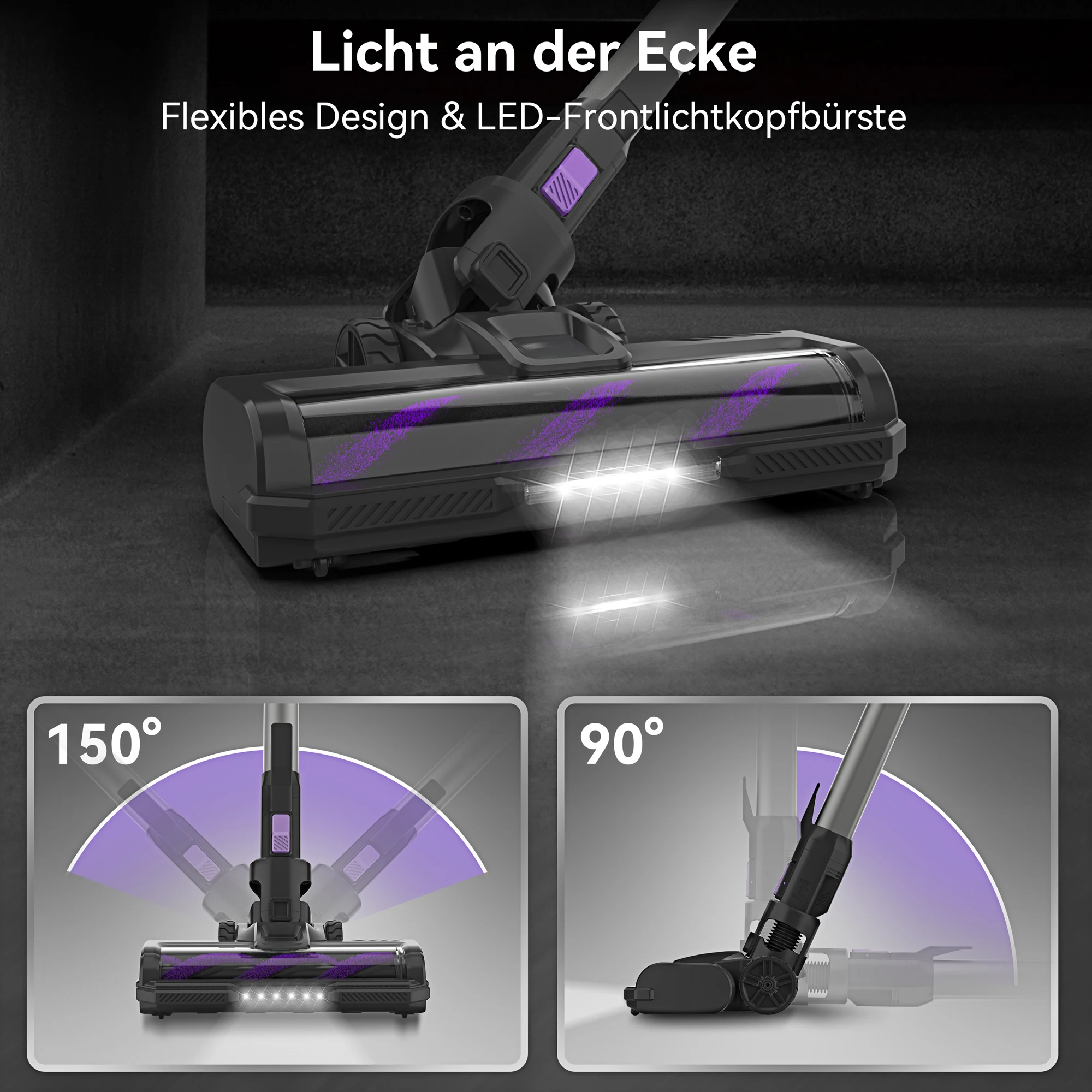 30KPa/350W Stick aspirapolvere senza fili, fino a 50 minuti di autonomia, 8-in-1 Stick Vac per pavimento in legno duro Pet Hair Home Car- INSE S10