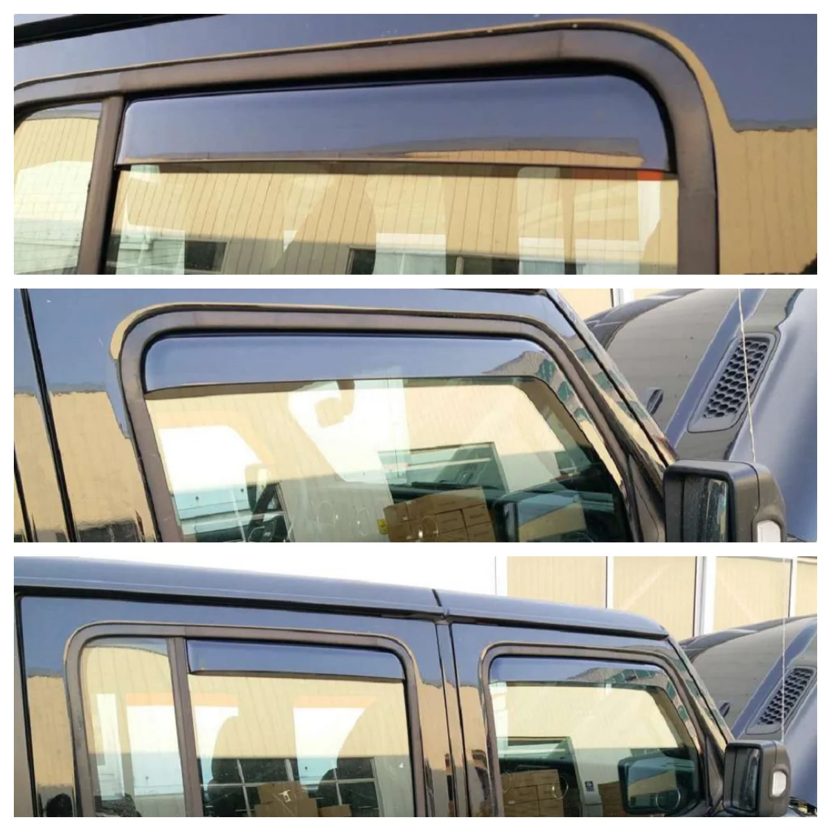 

SXMA JL1047 Canopy Rainshelters 4Pcs Side Window Deflector Weather Shield Shelters Wind Rain Shade For Jeep Wrangler JL 18+