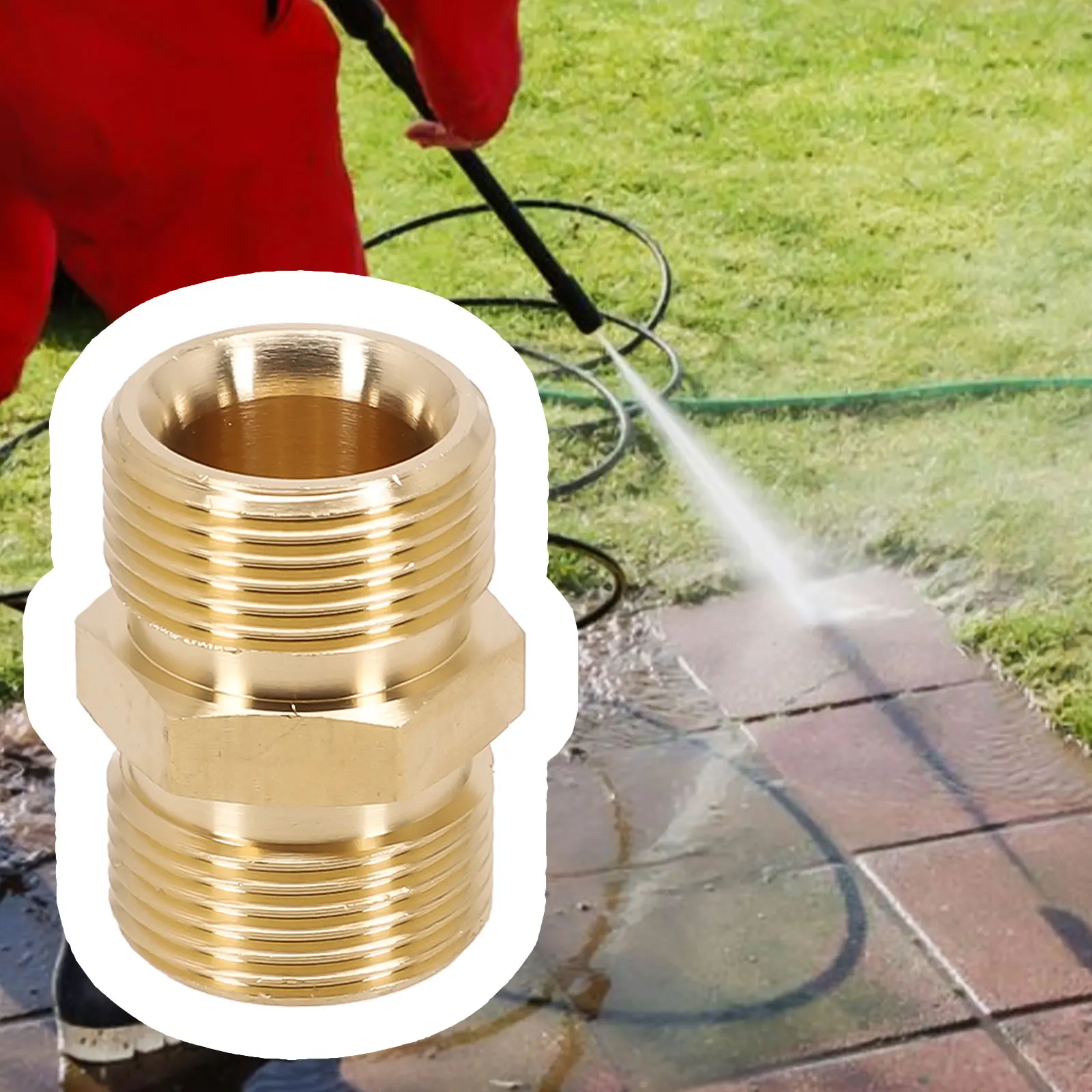 Adattatore per idropulitrice ad alta pressione Connettore di prolunga per tubo flessibile per rondella M22 da 14 mm a 15 mm Adattatore per raccordo femmina con filettatura maschio Attrezzi da giardino