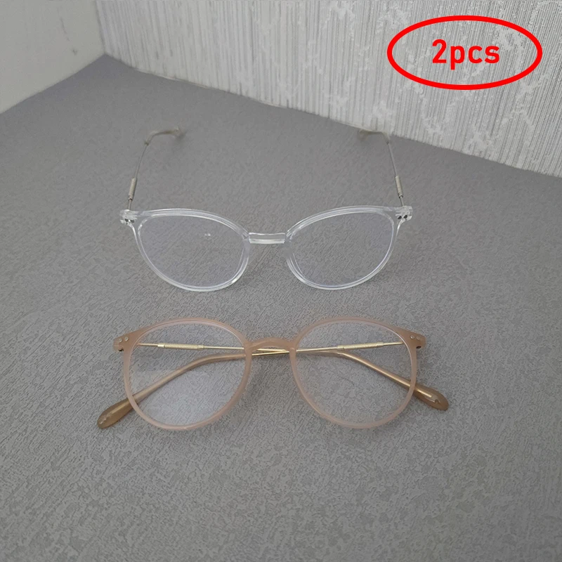 2 Pairs Per Set Basic Classic Anti Blue Light Blocking Glasses Vintage Men Women Office Outdoor Female Accessory Eyewear