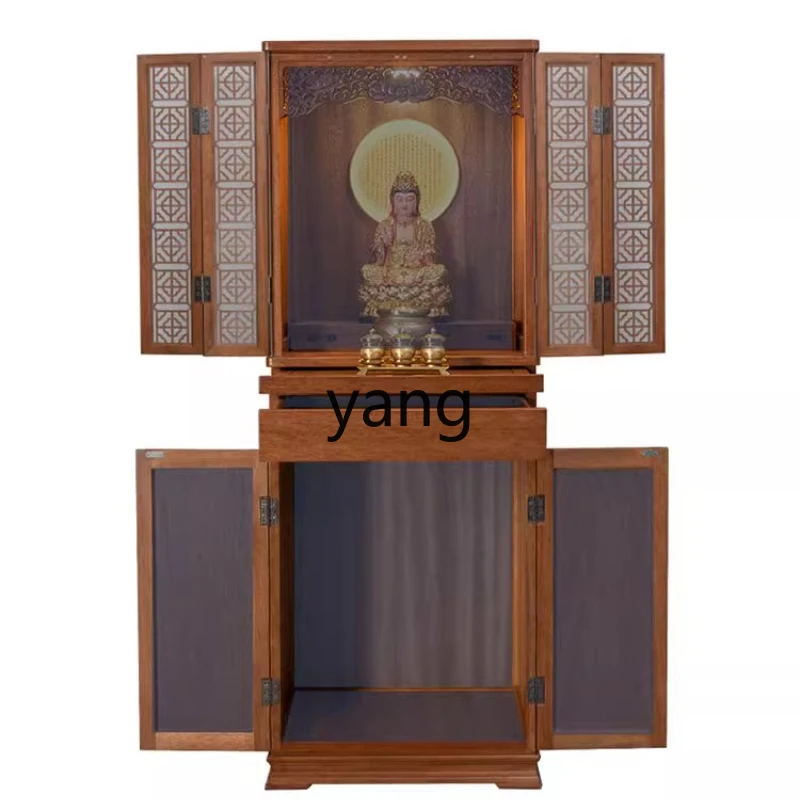 

YJQ Buddhist niche New Chinese vertical cabinet with solid wood household light luxury Buddha platform