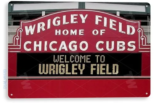 Blechschild Wrigley Field Chicago Cubs Baseball Field Sign A192