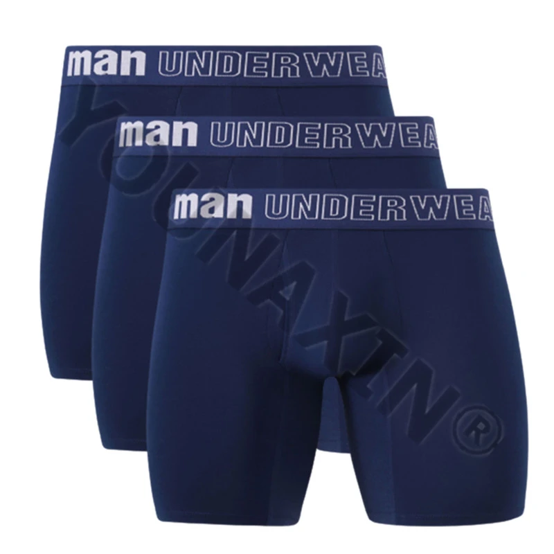3 Pcs Big Size Men Underwear Sexy Panties Bamboo Fiber Knickers Boy Underpants Long Undies Crotch Opening Sport Boxers Briefs