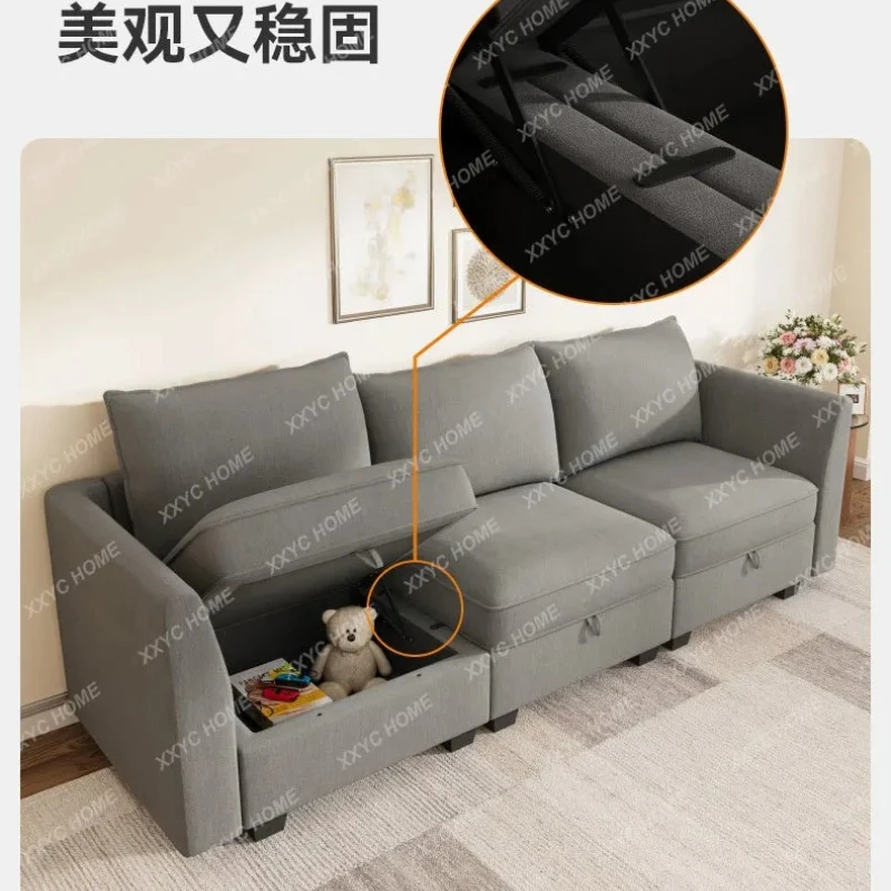 X-S Anajqaqia Modular Sofa, Living Room Sofas, Velvet Sofa with Wide Armrests, Footstool, Various Combinations, Velvet, Grey