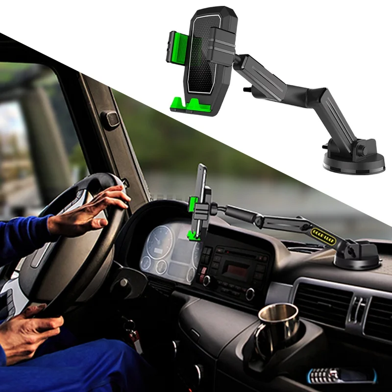 Car Phone Mount Holder Adjustable Height Long Arm Suction Cup Universal For Truck AUTO Dashboard Cell Phone Bracket Heavy Duty