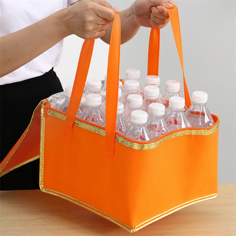 Foldable Cake Thermal Insulated Bag Waterproof Cooler Handbag Portable Food Picnic Drink Beer Container Camping Tin Foil Bags