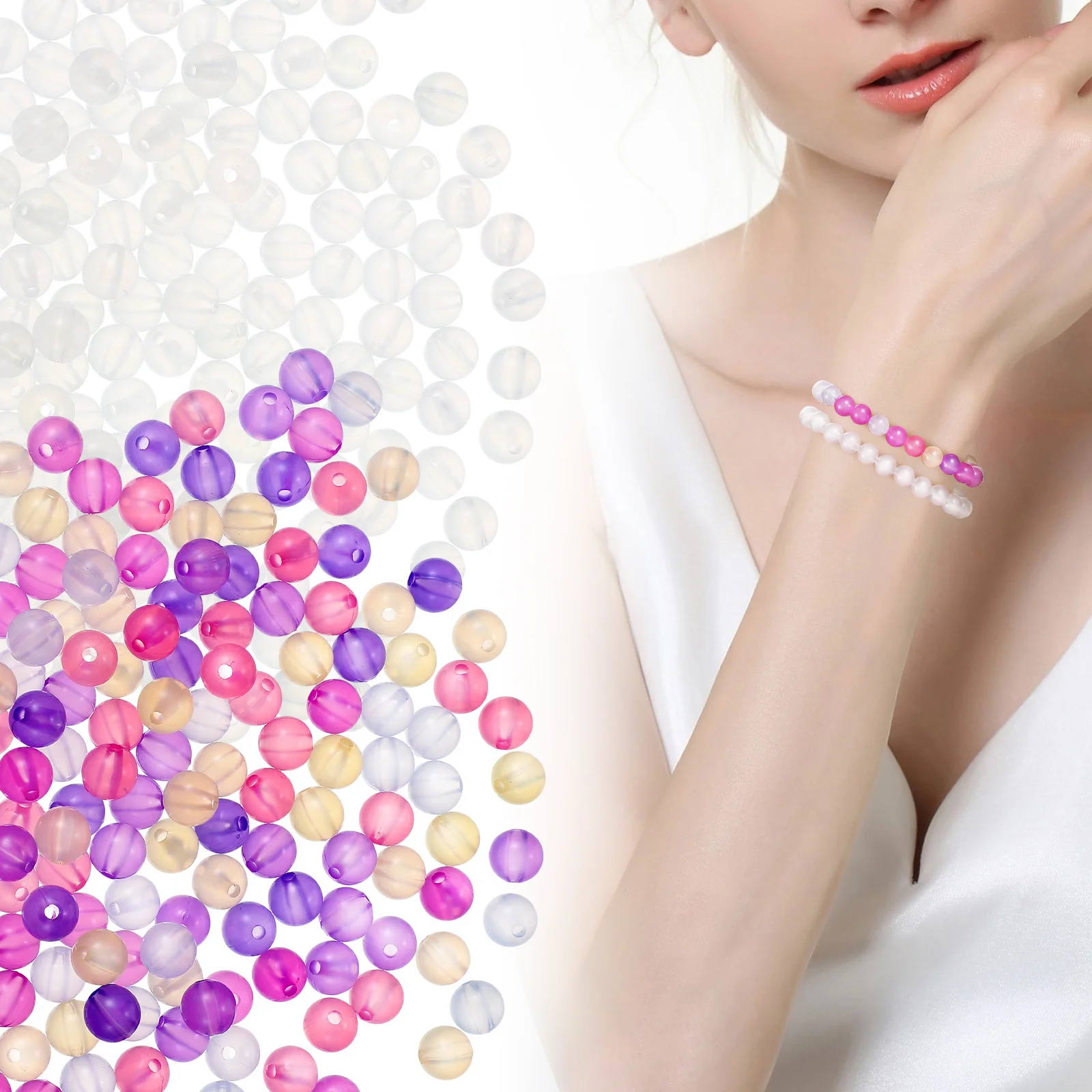 

7 шт., 7 шт., УФ-бусины для изменения цвета, бусины «Ловец солнца», меняющие солнечный свет для браслетов, активированные солнечной батареей