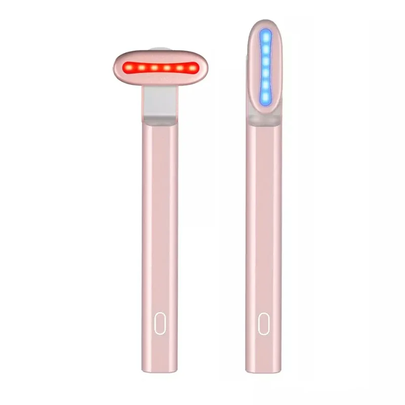 Red And Blue Light Therapy Eye Beauty Heated Dark Circle Removal Rechargeable Ems Fairy Stick Eye Massager Wand