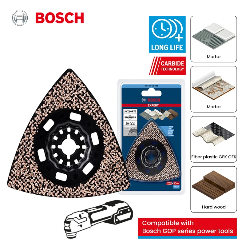 

Bosch AVZ 90 RT2 Starlock Expert Sanding Plate Carbide Technology 90mm Diameter Multi-purpose Mudstone Knife Power Tool Accessor