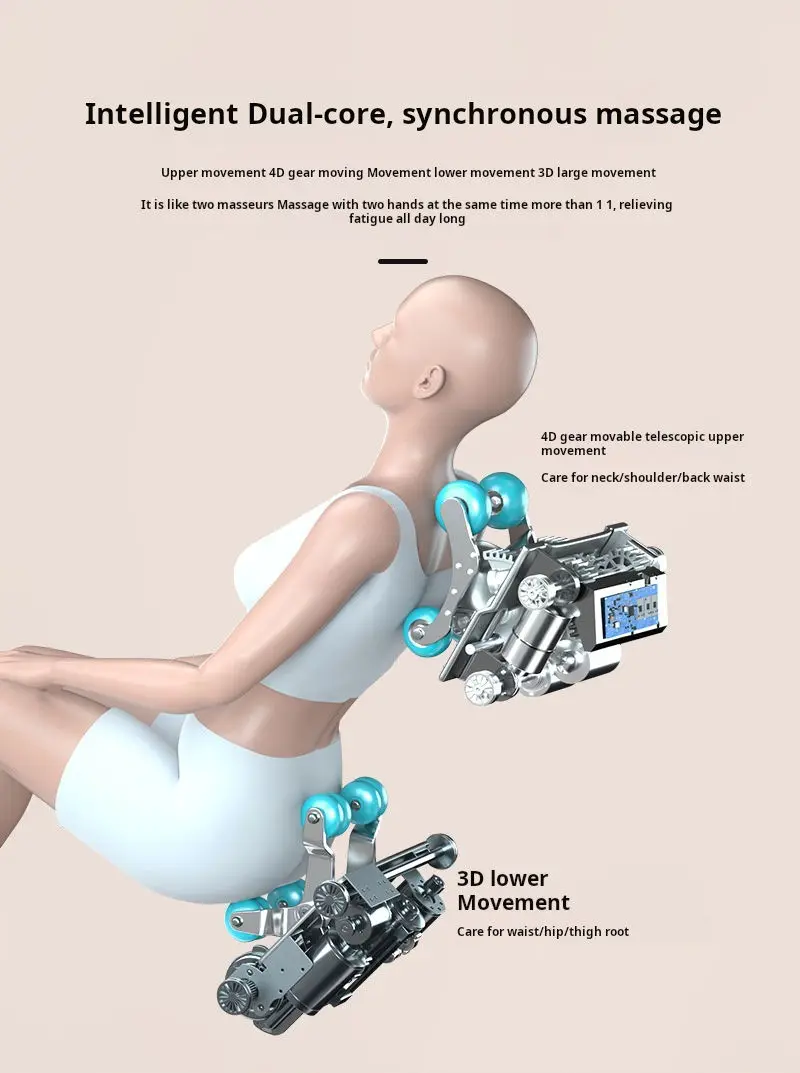 ضمان لمدة عامين ثنائي النواة 4D SL-Track صفر الجاذبية كرسي تدليك كامل الجسم المنزل ثلاثية الأبعاد التايلاندية تمتد الكهربائية الساق رفع أريكة تدليك