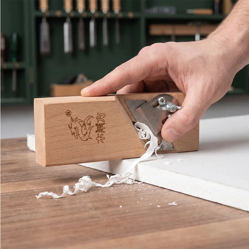45 Degree Beech Wood Drywall Chamfer Plane, Hand Gypsum Board Edge Trimming Planer Woodworking Plasterboard Bevel Cutting Tool