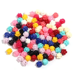 10Pcs Multisize Resin Beads Colorful Imitation Coral Flower Rose Shaped Loose Beads For Craft Bracelet Making DIY Charm Jewelry