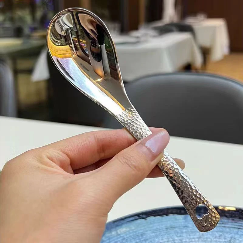 Stainless Steel Soup Spoon Deepen Large Capacity Spoon Silver Mirror Polished Flatware Soup Rice Home Kitchen Tableware