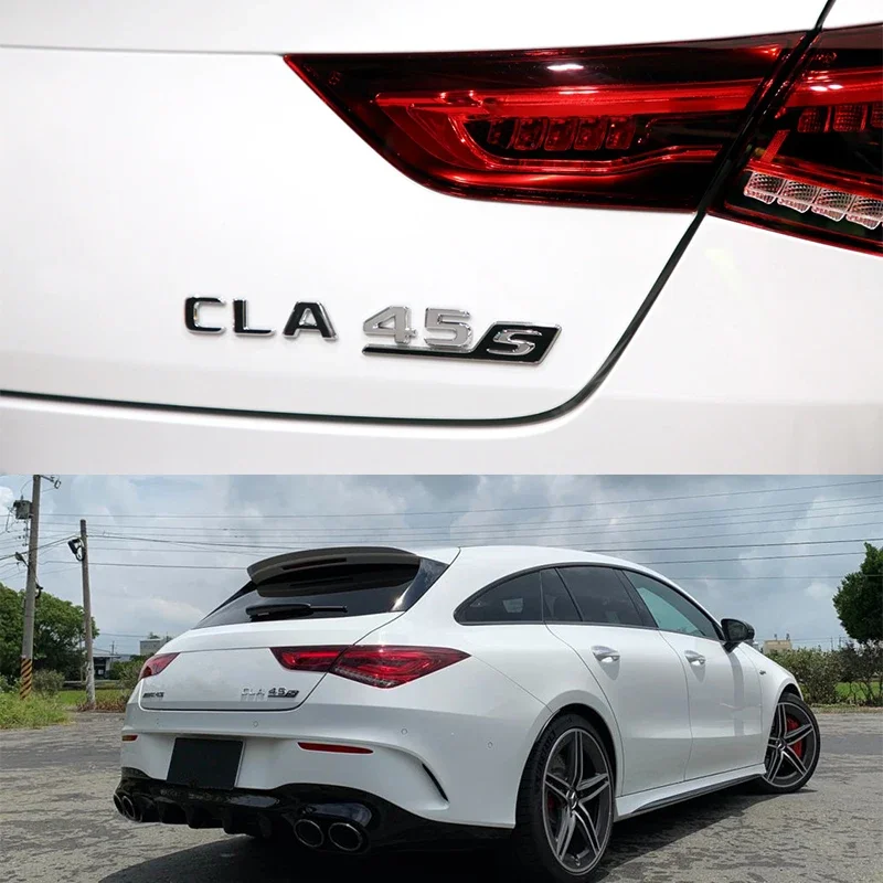 3D ABS Car Logo CLA45S A45S Emblem Letters Sticker Rear Trunk Nameplate Badge for W176 W177 4MATIC W117 X117 C117