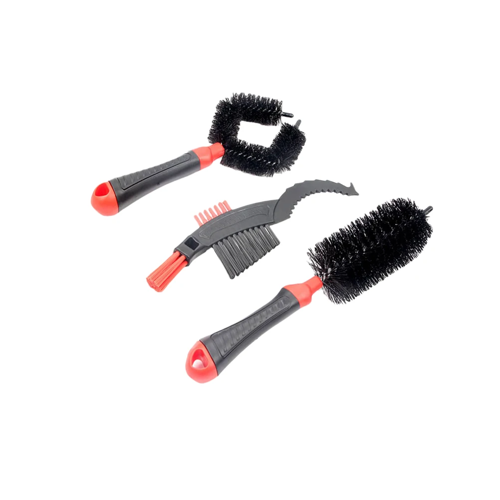 

3 in 1 Chain Brush Set Bike Chain Cleaner Ergonomic Handle Small Size for Bike Car Cleaning