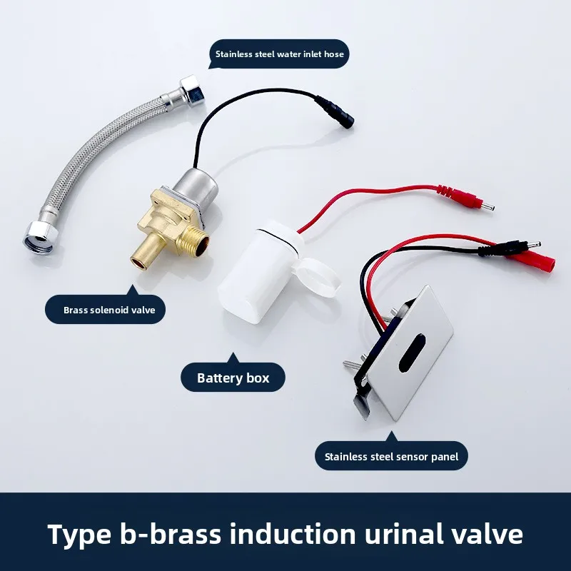 Ceramic Integrated Standing Urinals Sensor Flusher,Automatic Urinal Induction Sensor Electromagnetic Flush ValveAccessories