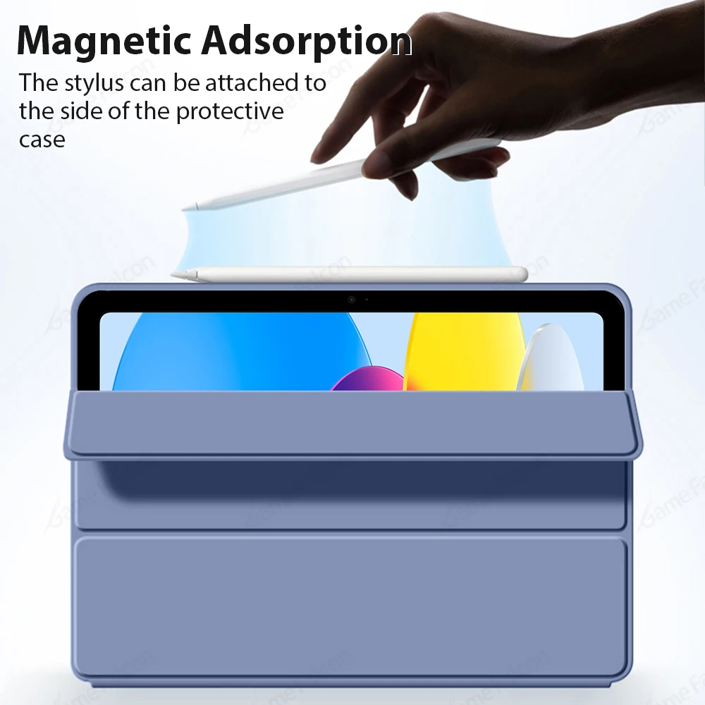 Soft Silicone iPad Case with 3-Fold Stand - PU Cover, TPU Bumper for Air 11