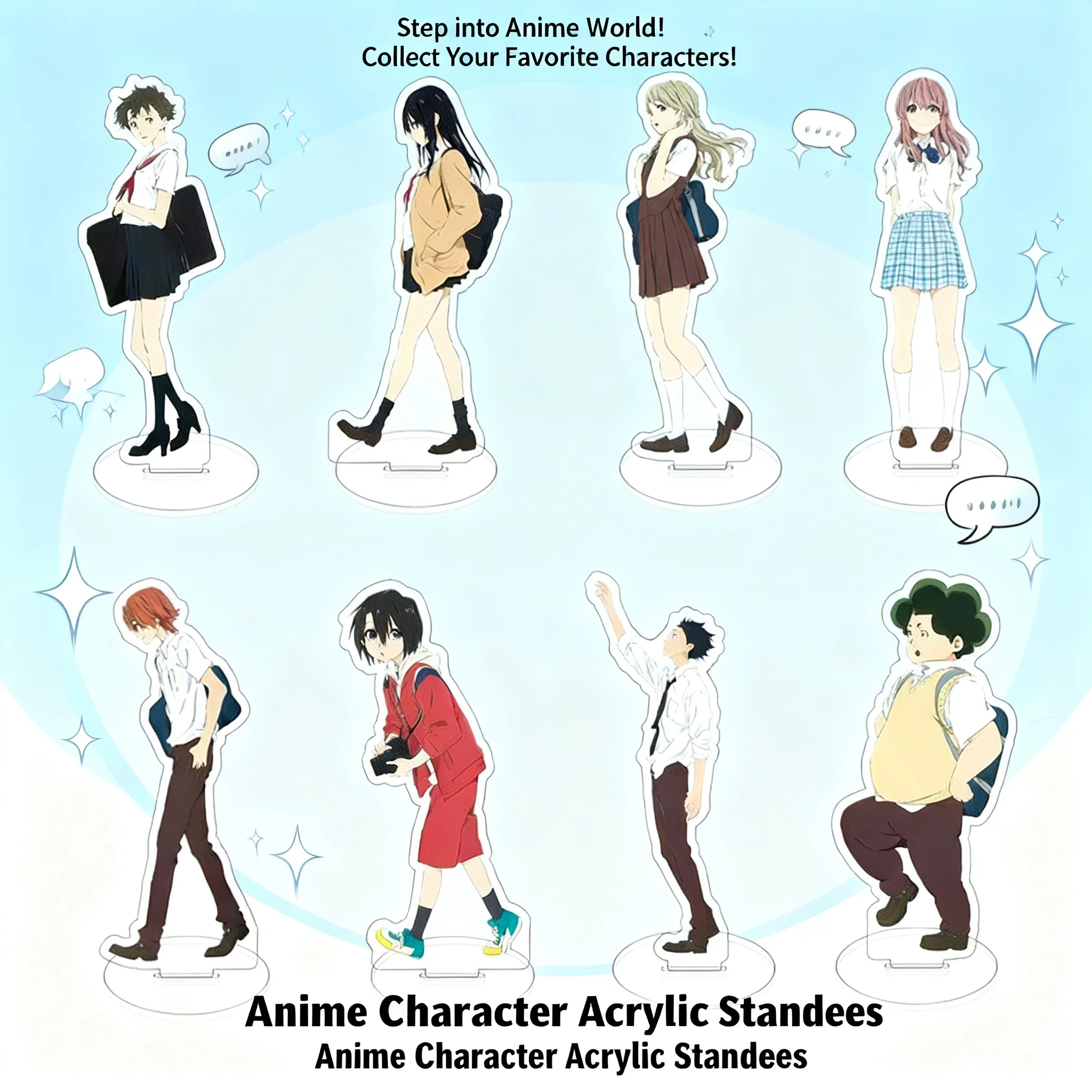 

Anime Acrylic Double Sided Standee Shoya Ishida Shoko Nishimiya A Silent Voice Acrylic Figure Display Stand Acrylic Anime Decor