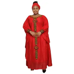 Afrikanische Kleider mit Krawatte für Frauen, Boubou Dashiki Muslim Spitze, traditionelle afrikanische Kleidung, Ankara -Kleidung, Nachtkleid, Mode Hauptverkaufskleid Barro Black - №5