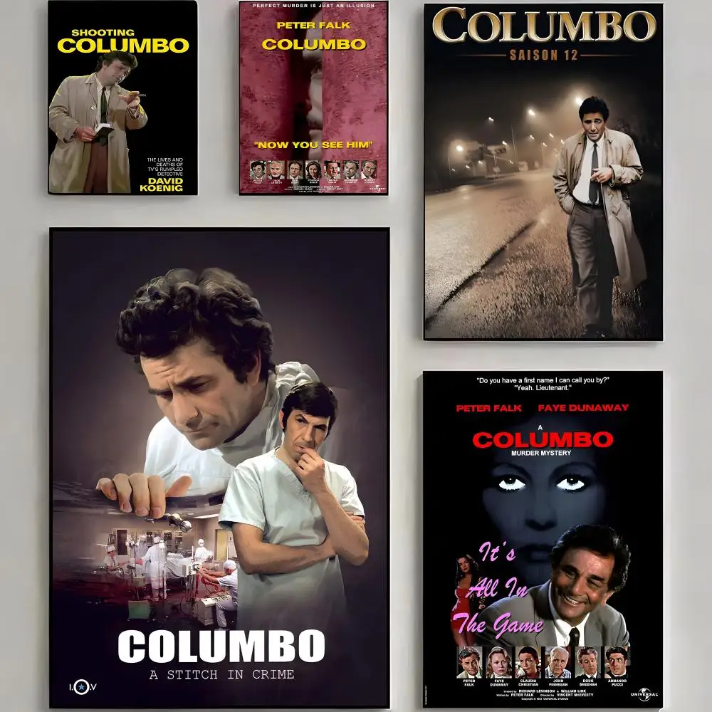 Series Detective Columbo Painting Calligraphy Poster Parisian chic decor Glam Canvas Modern living room