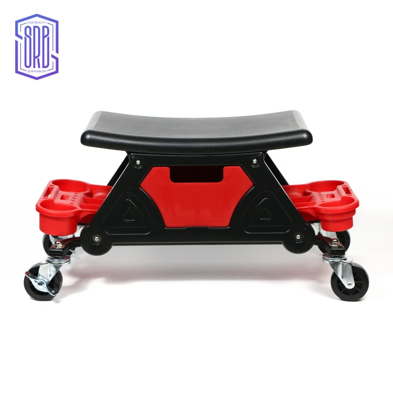 Mechanic Stool 300 LBS Capacity Garage Stool Gift for Men, Heavy Duty Rolling Mechanics Seat, with Three Slide Out Tool Trays