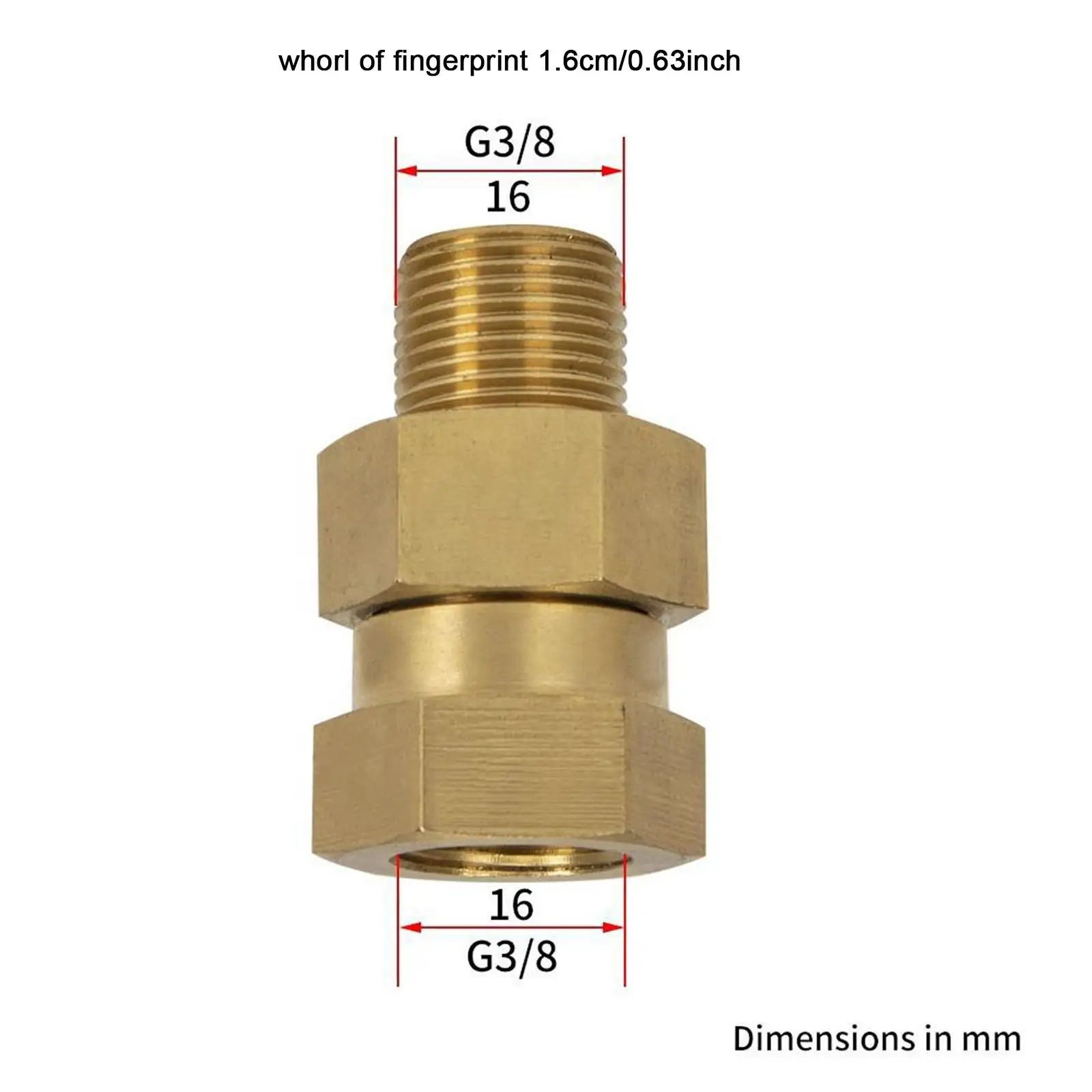 Quick Connect Brass Swivel Joint G38 Rotating Pressure Washer Adapter Coupler for Patio Deck and Car Cleaning